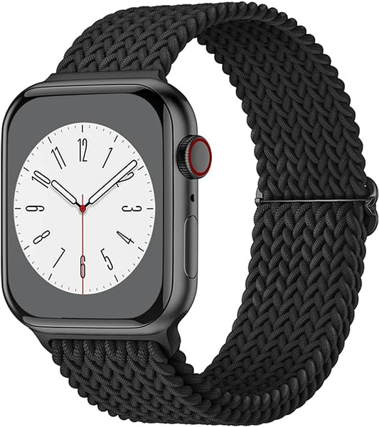 Braided Loop Compatible with Apple Watch Strap 49mm 45mm 44mm 42mm 41mm 40mm 38mm, Nylon Elastic Sport Replacement Band Compatible with Apple Watch Ultra 2 Series 9 8 7 6 5 4 3 2 1 SE Strap