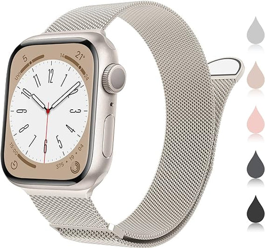 Apple Watch Band 49mm 45mm 44mm 42mm 41mm 40mm 38mm for Women and Men, Magnetic Metal Stainless Steel Strap Wristband Compatible for iWatch Ultra 2/1 Series 9 8 7 6 5 4 3 2 1 SE Multi
